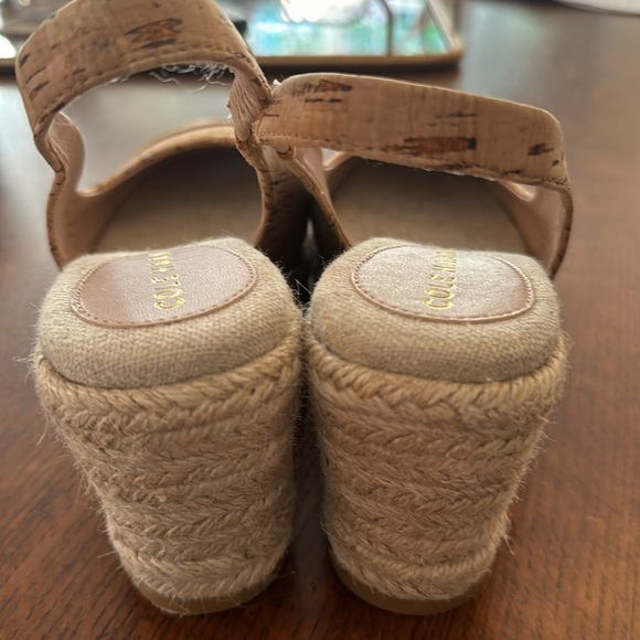 Cole Haan 6.5- Slingback Cork Espadrille Wedges. Lightly worn - Picture 2 of 3